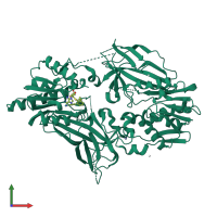 PDB entry 6ogn coloured by chain, front view.