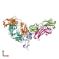 PDB entry 6ogx coloured by chain, front view.