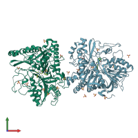 PDB entry 6ohq coloured by chain, front view.