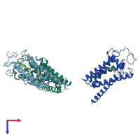 PDB entry 6ohu coloured by chain, top view.