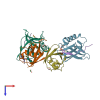 PDB entry 6oi4 coloured by chain, top view.