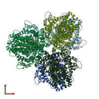 PDB entry 6oi7 coloured by chain, front view.
