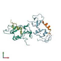 PDB entry 6oie coloured by chain, front view.