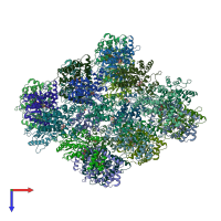 PDB entry 6oif coloured by chain, top view.