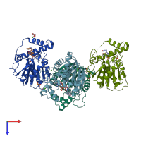 PDB entry 6ojd coloured by chain, top view.