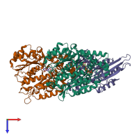 PDB entry 6ojq coloured by chain, top view.