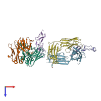 PDB entry 6okn coloured by chain, top view.