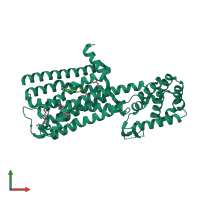 PDB entry 6ol9 coloured by chain, front view.