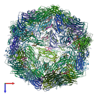 PDB entry 6ola coloured by chain, top view.