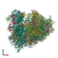 PDB entry 6oli coloured by chain, front view.