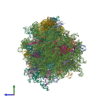 PDB entry 6oli coloured by chain, side view.