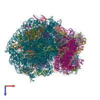 PDB entry 6olz coloured by chain, top view.