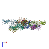 PDB entry 6om1 coloured by chain, top view.