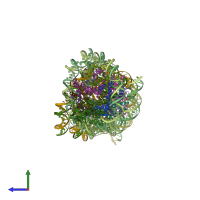 PDB entry 6om3 coloured by chain, side view.