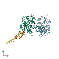 PDB entry 6oov coloured by chain, front view.