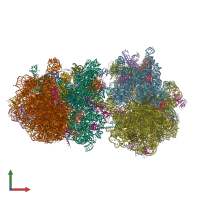 PDB entry 6ope coloured by chain, front view.