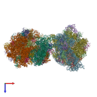 PDB entry 6ope coloured by chain, top view.