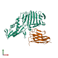 PDB entry 6oq6 coloured by chain, front view.