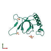 PDB entry 6oqm coloured by chain, front view.