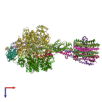 PDB entry 6oqv coloured by chain, top view.