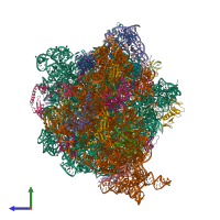 PDB entry 6ore coloured by chain, side view.