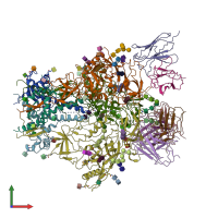 PDB entry 6oro coloured by chain, front view.