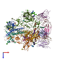 PDB entry 6oro coloured by chain, top view.