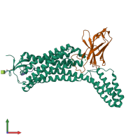 PDB entry 6os0 coloured by chain, front view.