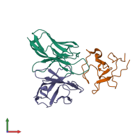 PDB entry 6osh coloured by chain, front view.