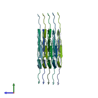 PDB entry 6osm coloured by chain, side view.