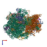 PDB entry 6osq coloured by chain, top view.