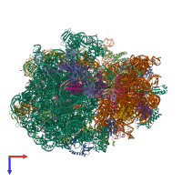 PDB entry 6ot3 coloured by chain, top view.