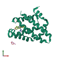 PDB entry 6otd coloured by chain, front view.