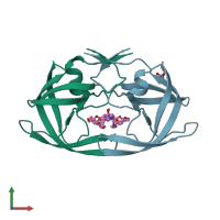 PDB entry 6otg coloured by chain, front view.