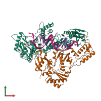 PDB entry 6otz coloured by chain, front view.
