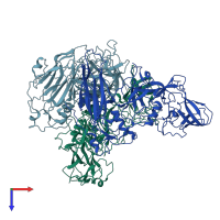 PDB entry 6out coloured by chain, top view.