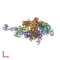 PDB entry 6ovy coloured by chain, front view.