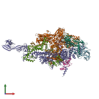 PDB entry 6ow3 coloured by chain, front view.