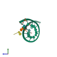 PDB entry 6owl coloured by chain, side view.