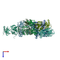 PDB entry 6oww coloured by chain, top view.