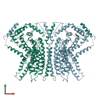 PDB entry 6oy3 coloured by chain, front view.