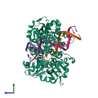 PDB entry 6p09 coloured by chain, side view.
