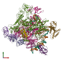 PDB entry 6p18 coloured by chain, front view.