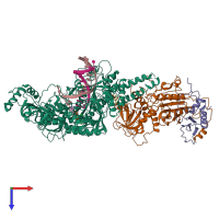 PDB entry 6p1h coloured by chain, top view.