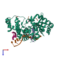 PDB entry 6p1m coloured by chain, top view.