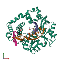 PDB entry 6p1n coloured by chain, front view.