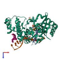 PDB entry 6p1r coloured by chain, top view.