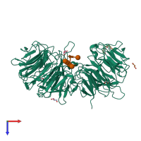 PDB entry 6p2m coloured by chain, top view.