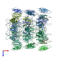 PDB entry 6p3e coloured by chain, top view.