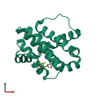 PDB entry 6p3p coloured by chain, front view.